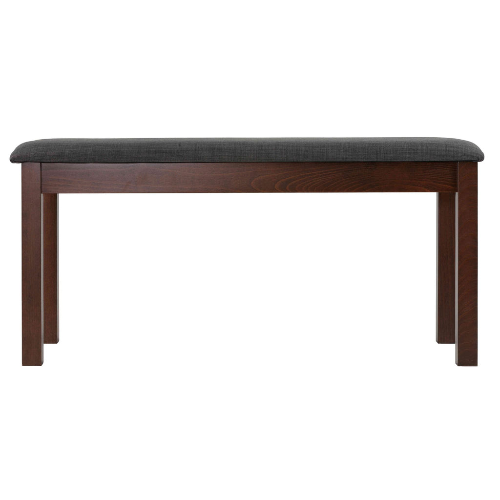 Rosco Dining Bench in Charcoal Fabric, Walnut Finish 40"
