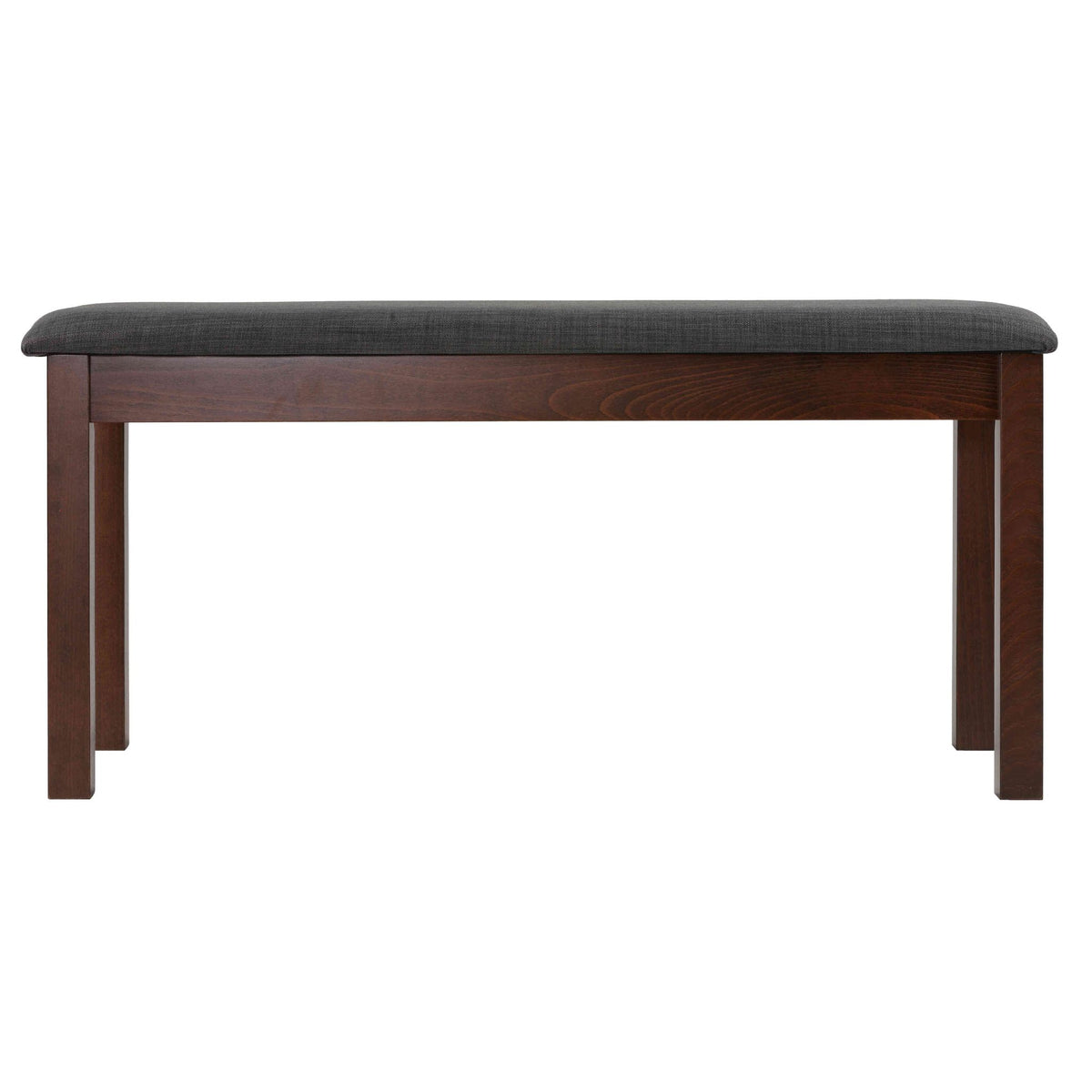 Rosco Dining Bench in Charcoal Fabric, Walnut Finish 40"