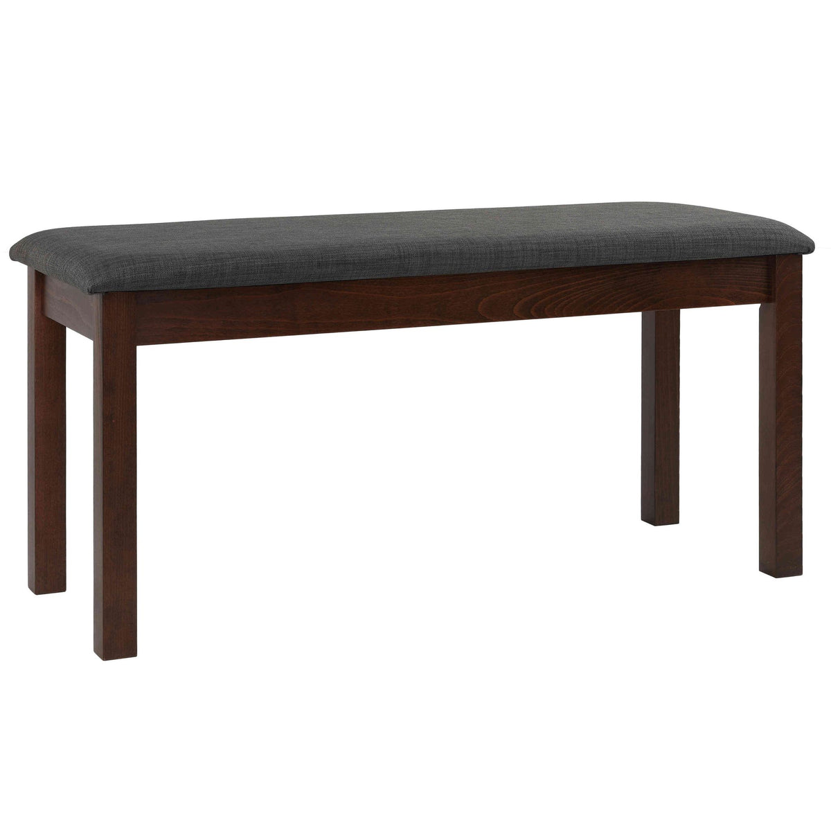 Rosco Dining Bench in Charcoal Fabric, Walnut Finish 40"