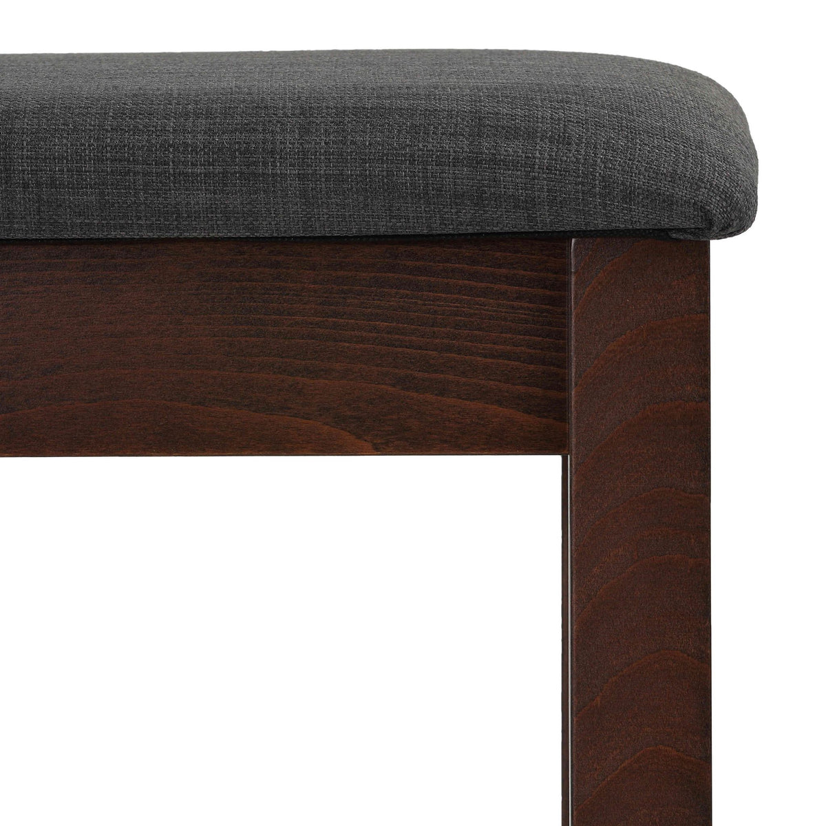Rosco Dining Bench in Charcoal Fabric, Walnut Finish 40"