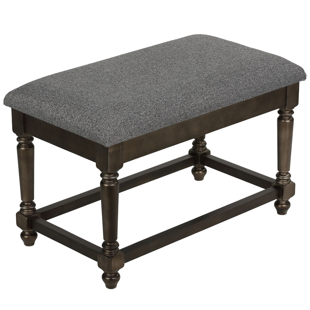 Cortesi Home Enza Bench in Bronze Brown Color with Grey Fabric Cushion