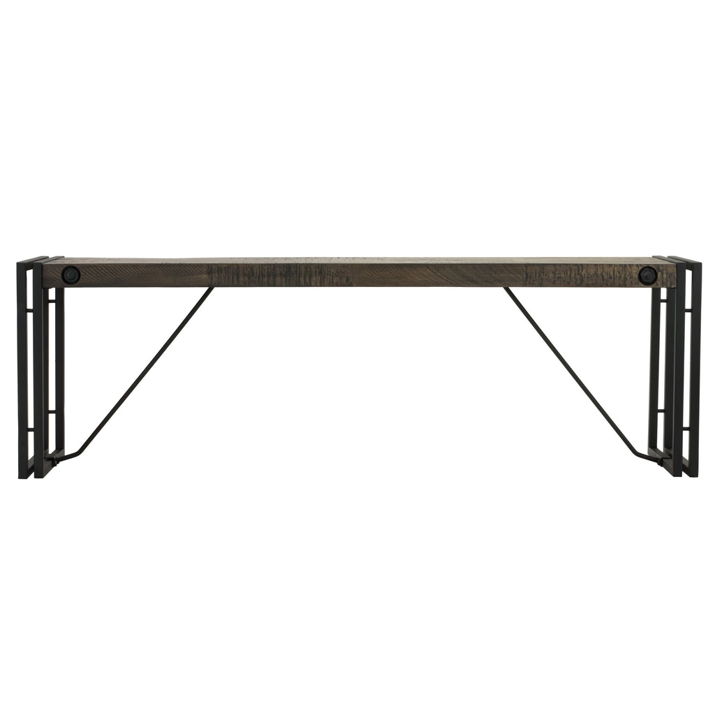 Thayer Driftwood Bench with metal frame