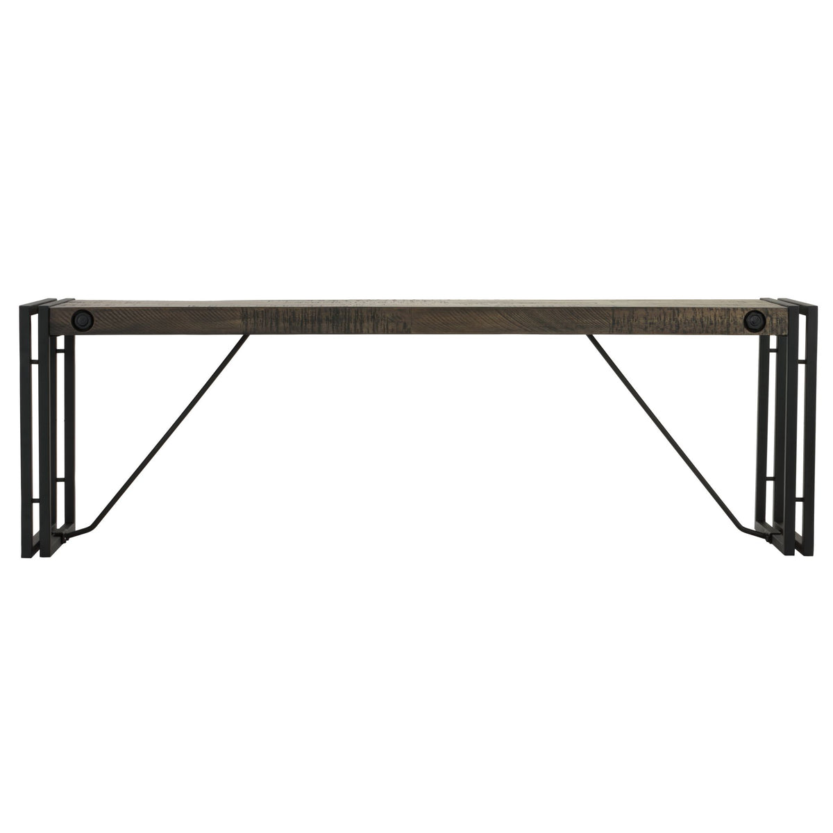 Thayer Driftwood Bench with metal frame