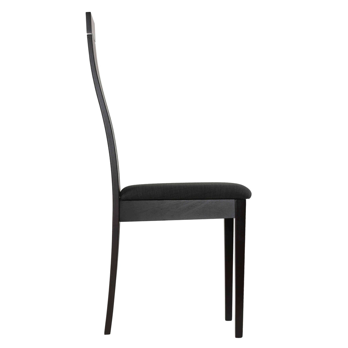Cortesi Home Inca Dining Chair in Charcoal Fabric, Cappuccino Finish (Set of 2)