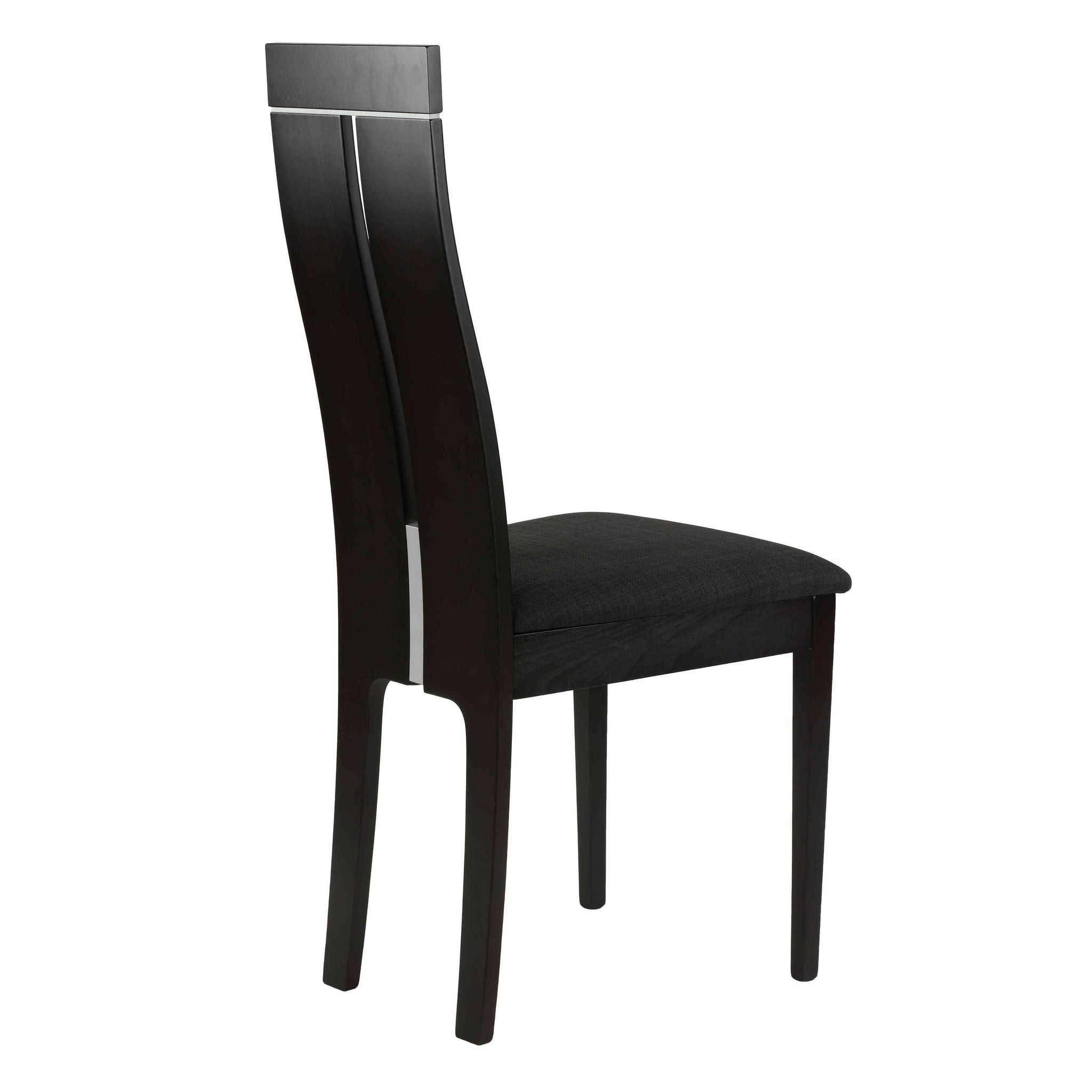 Cortesi Home Inca Dining Chair in Charcoal Fabric, Cappuccino Finish (Set of 2)