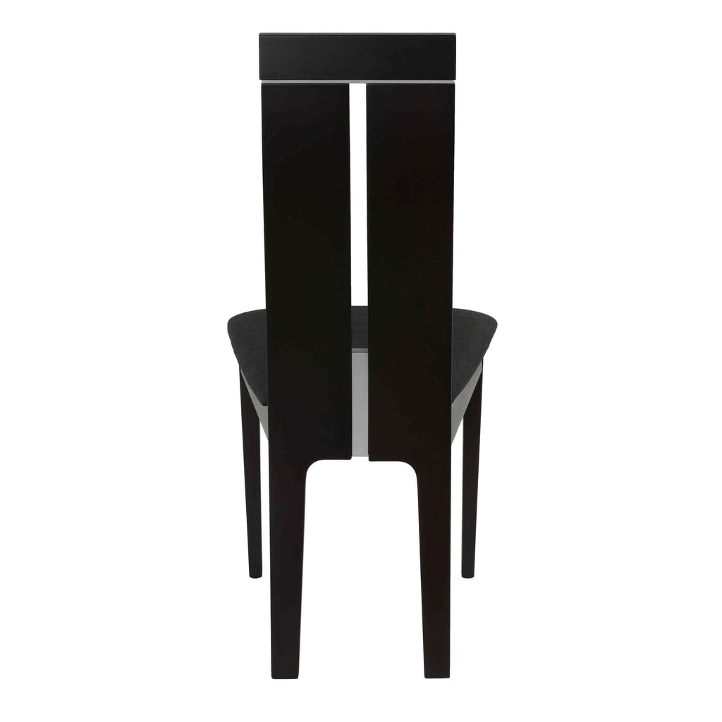 Cortesi Home Inca Dining Chair in Charcoal Fabric, Cappuccino Finish (Set of 2)