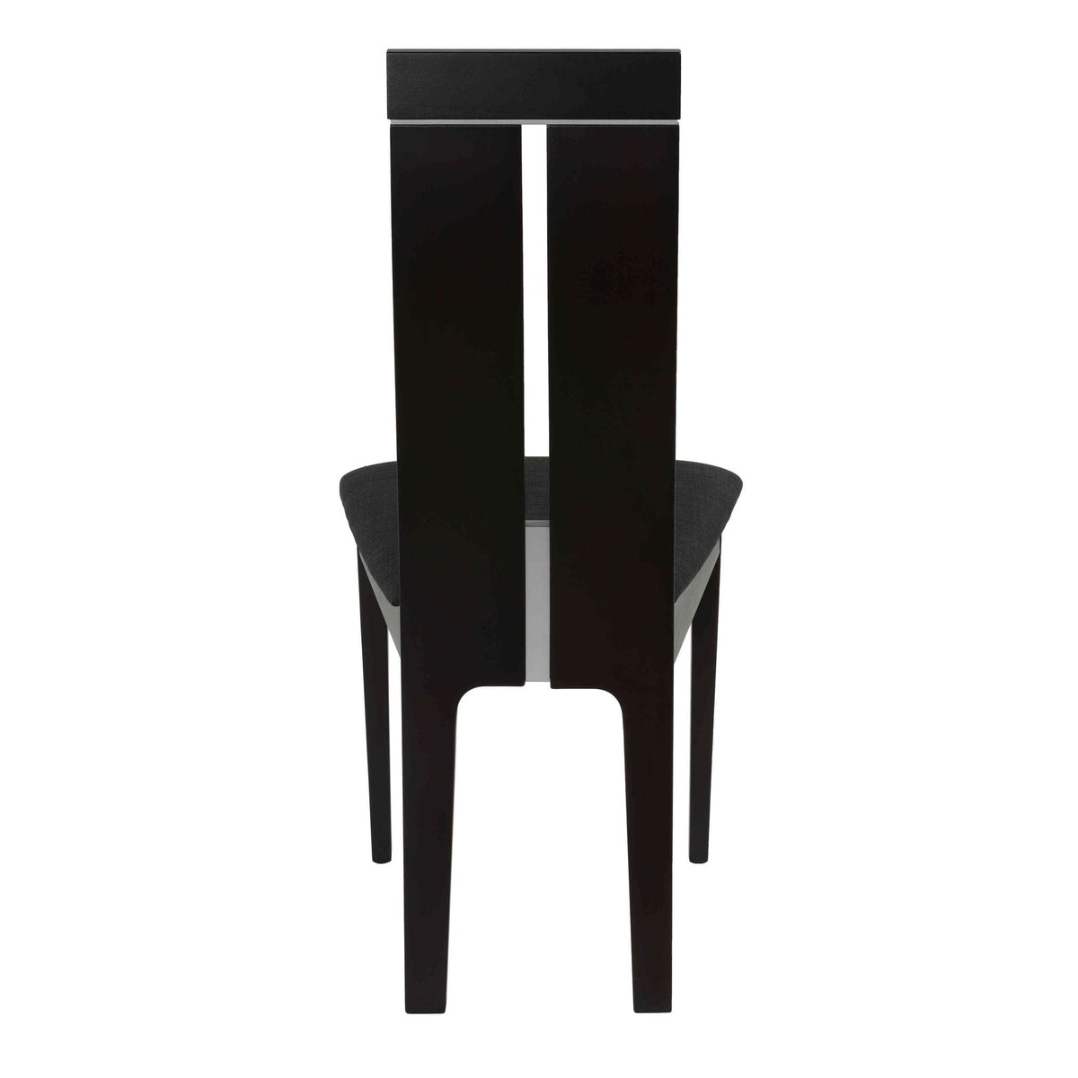 Cortesi Home Inca Dining Chair in Charcoal Fabric, Cappuccino Finish (Set of 2)
