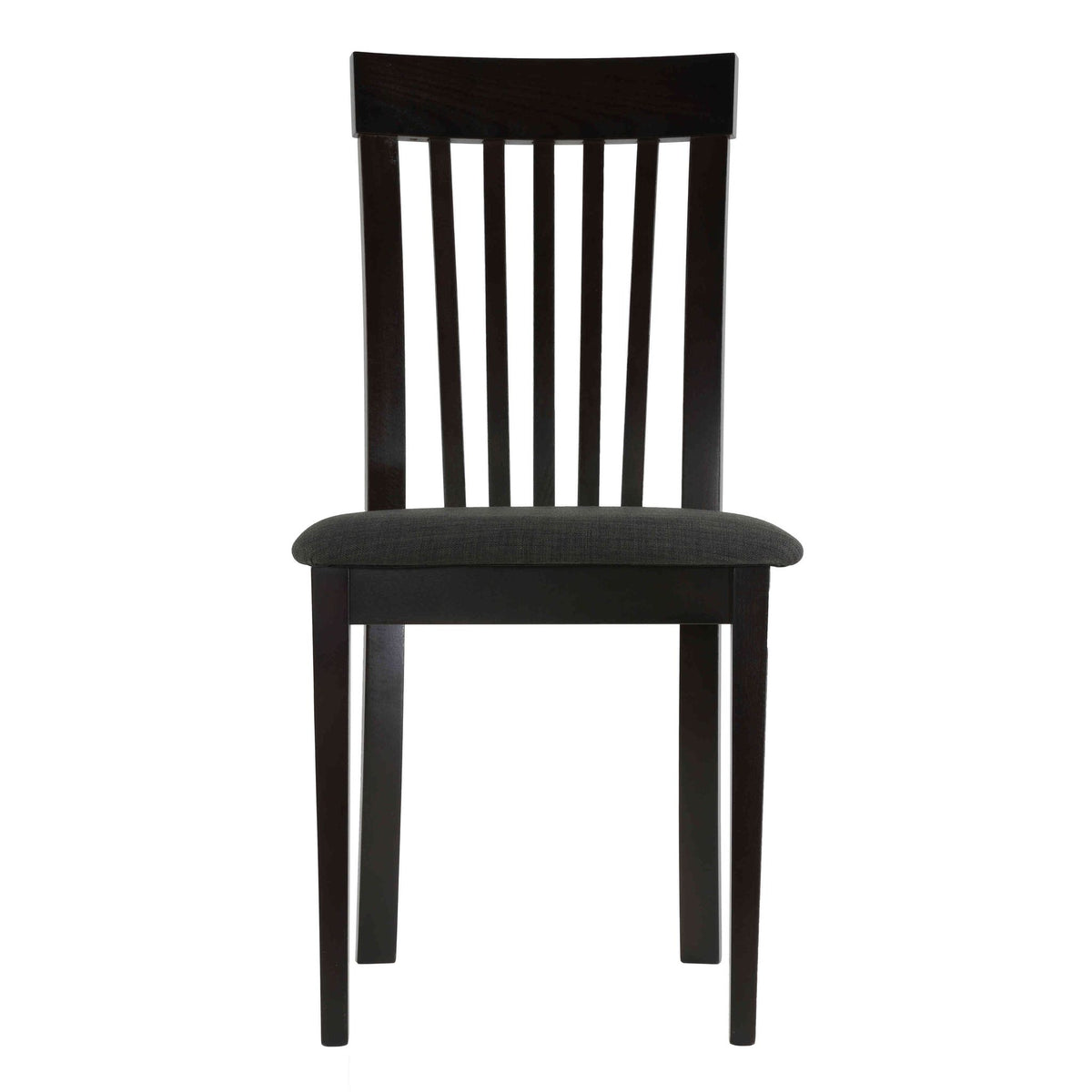 Linnea Dining Chair in Charcoal Fabric, Cappuccino Finish (Set of 2)