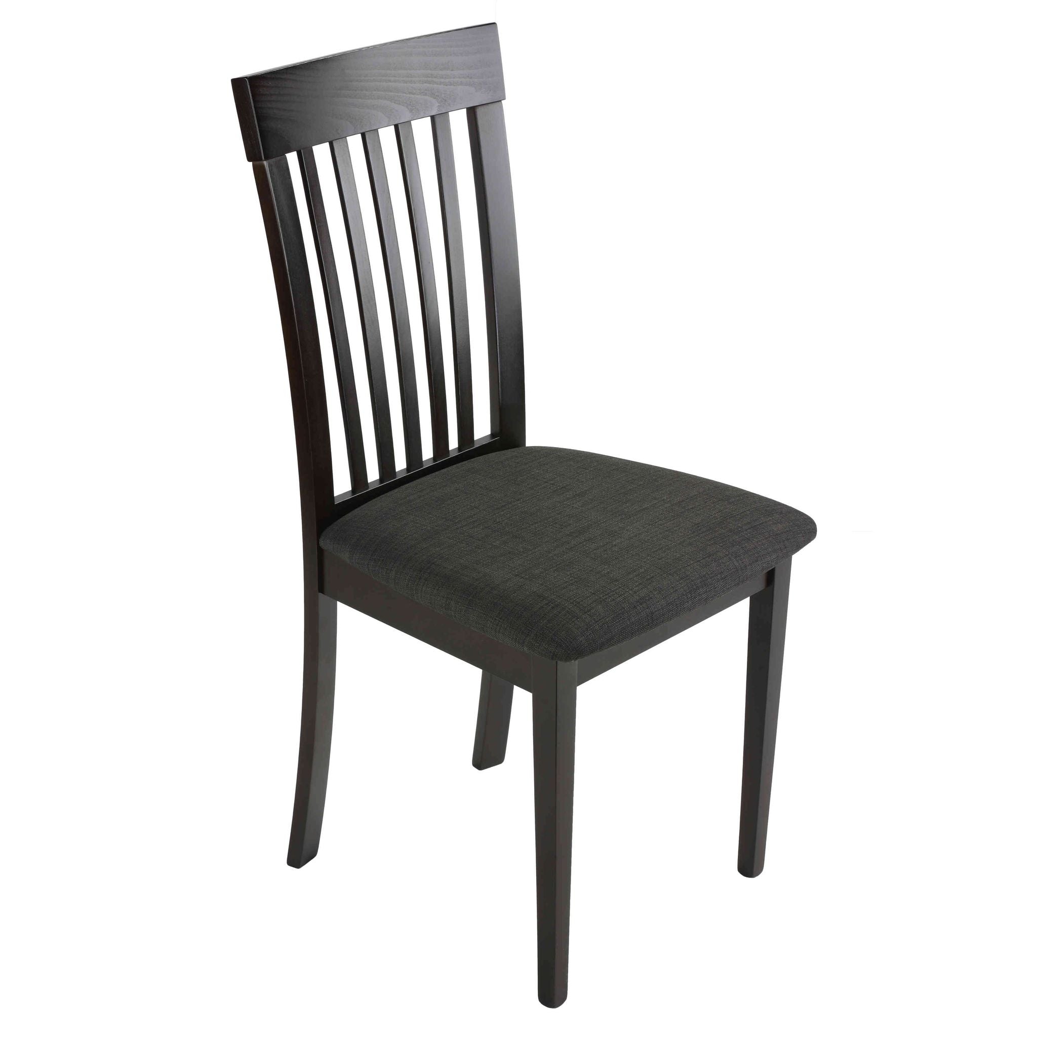 Linnea Dining Chair in Charcoal Fabric, Cappuccino Finish (Set of 2)