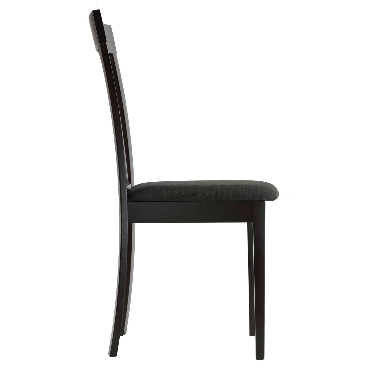 Linnea Dining Chair in Charcoal Fabric, Cappuccino Finish (Set of 2)