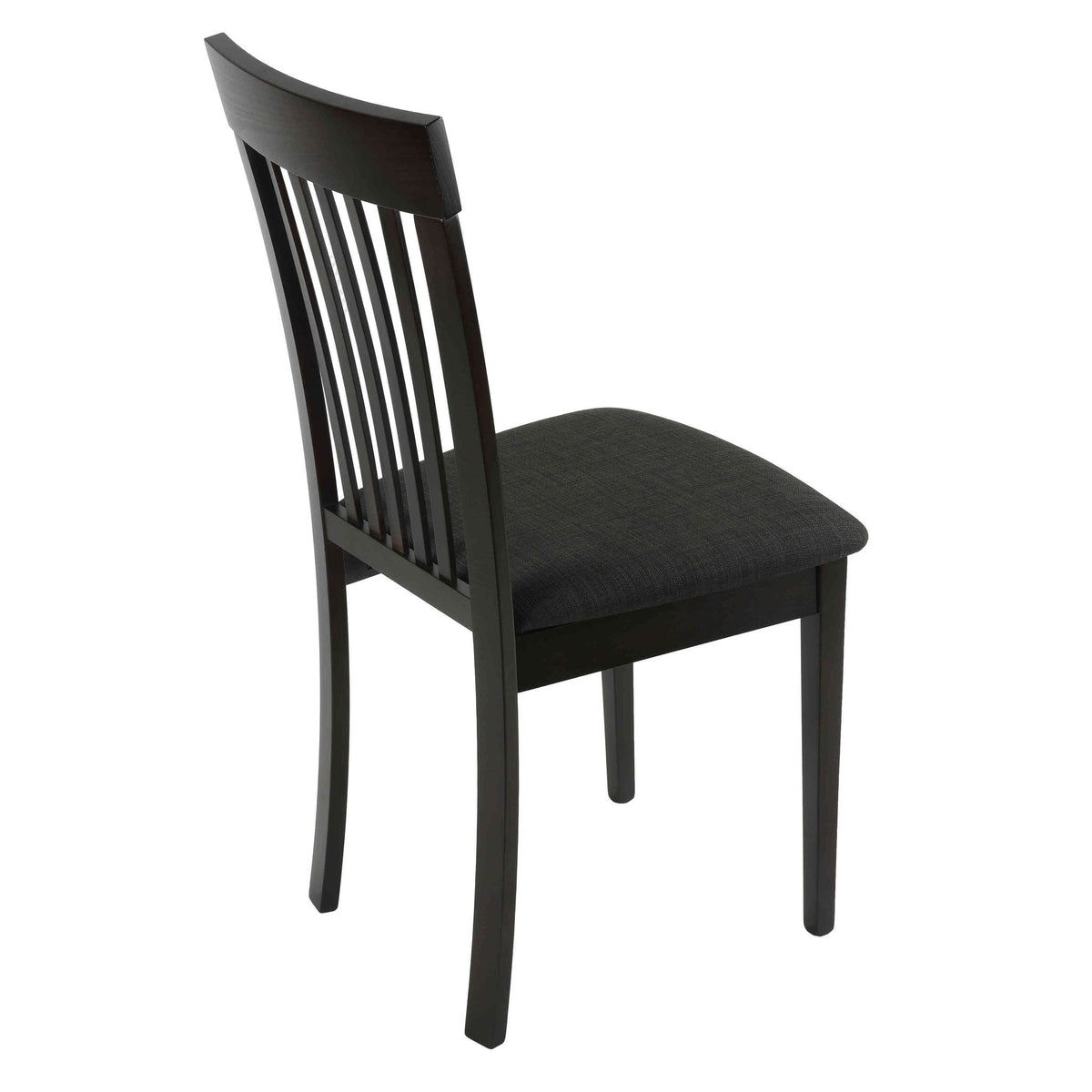 Linnea Dining Chair in Charcoal Fabric, Cappuccino Finish (Set of 2)