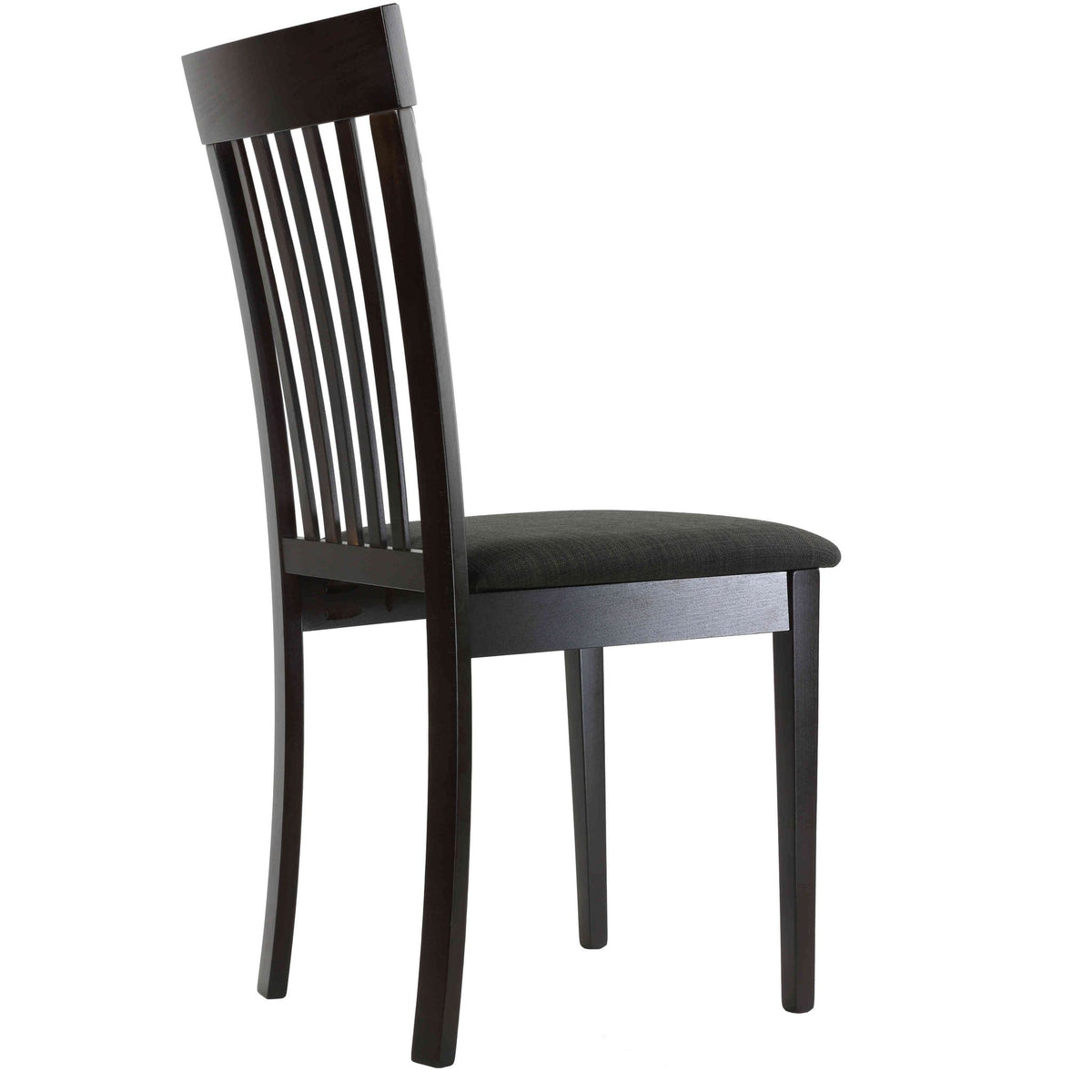 Linnea Dining Chair in Charcoal Fabric, Cappuccino Finish (Set of 2)