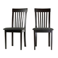 Linnea Dining Chair in Charcoal Fabric, Cappuccino Finish (Set of 2)