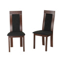 Tia Dining Chair in Charcoal Fabric, Walnut Finish (Set of 2)