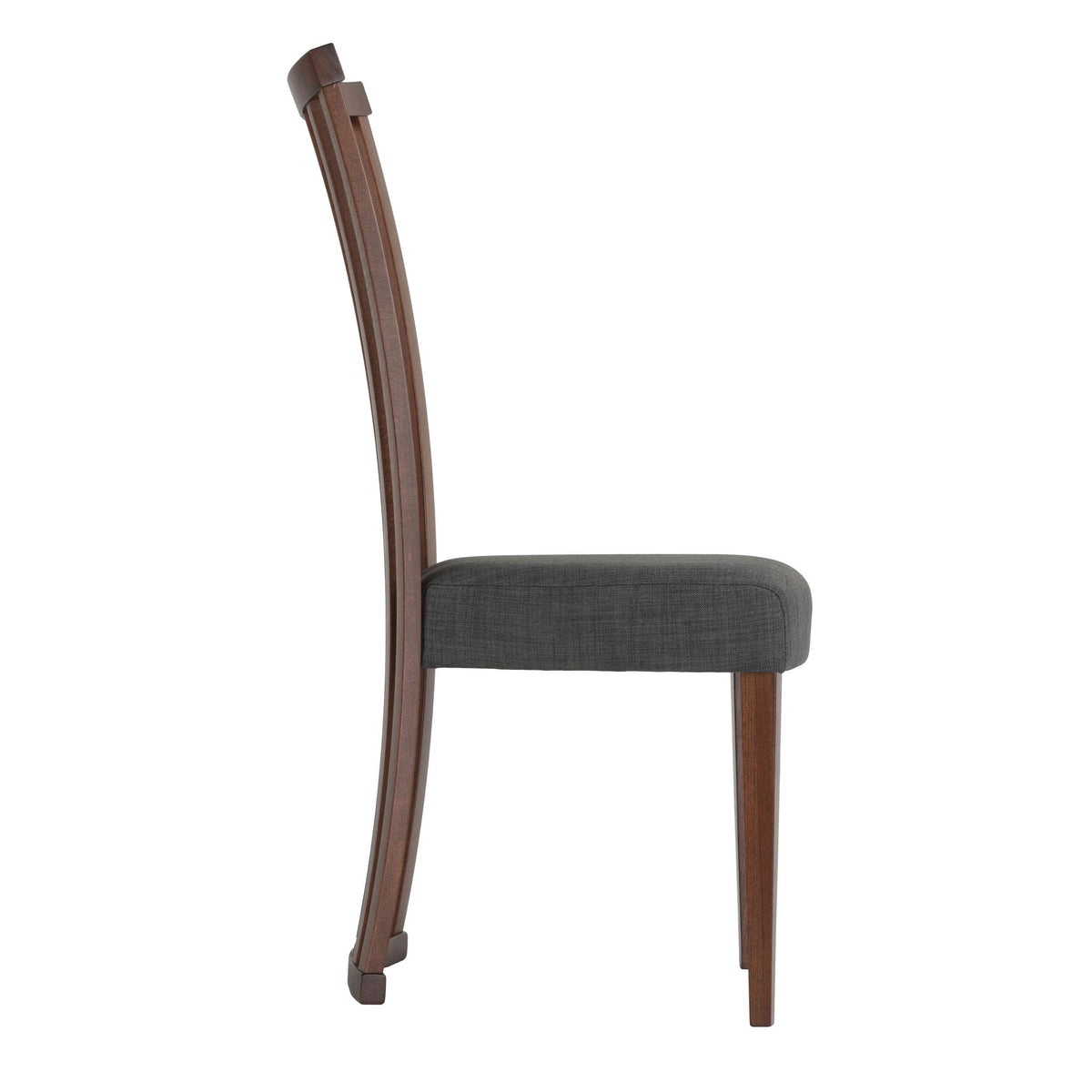 Ingrid Dining Chair in Charcoal Fabric, Walnut Finish (Set of 2)