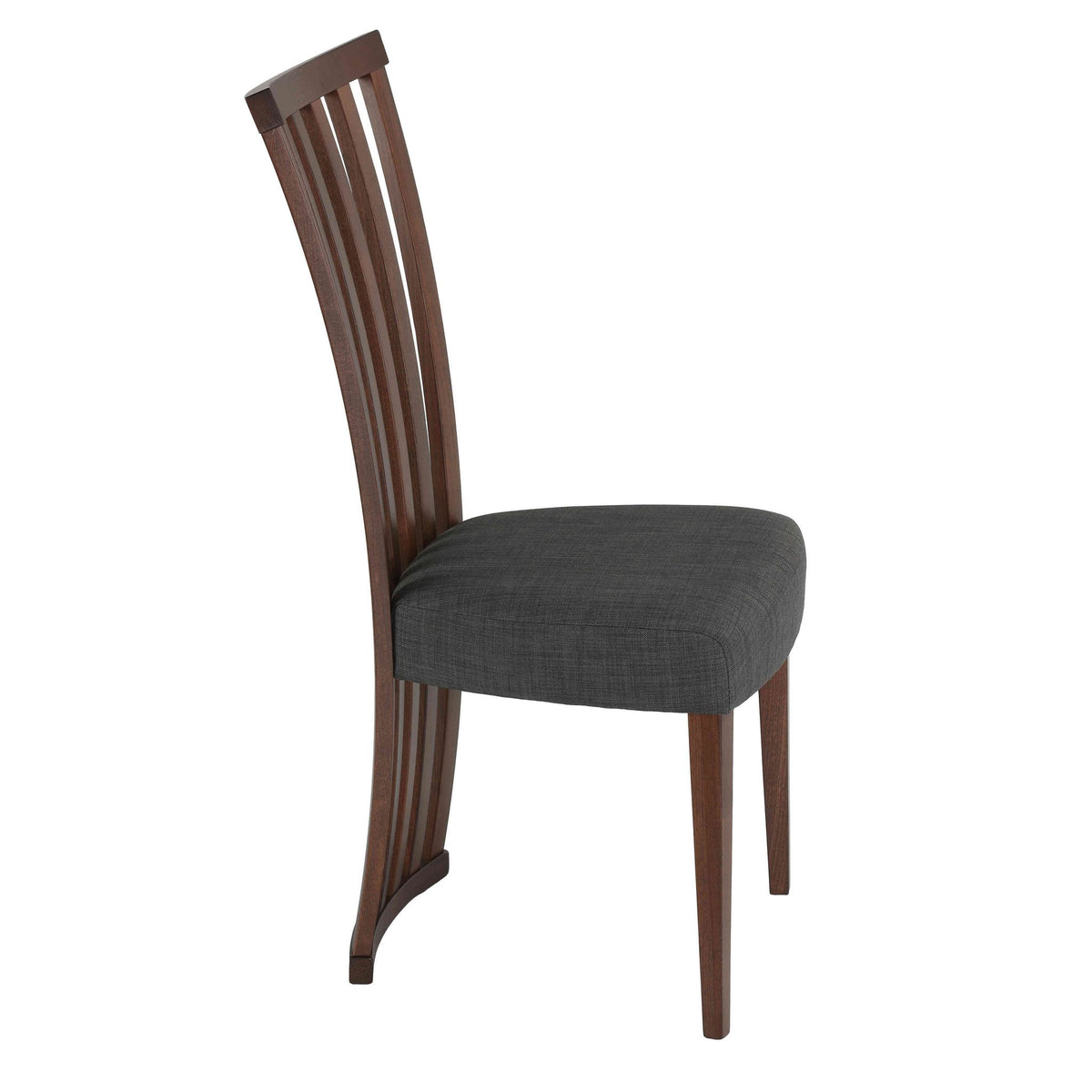 Ingrid Dining Chair in Charcoal Fabric, Walnut Finish (Set of 2)