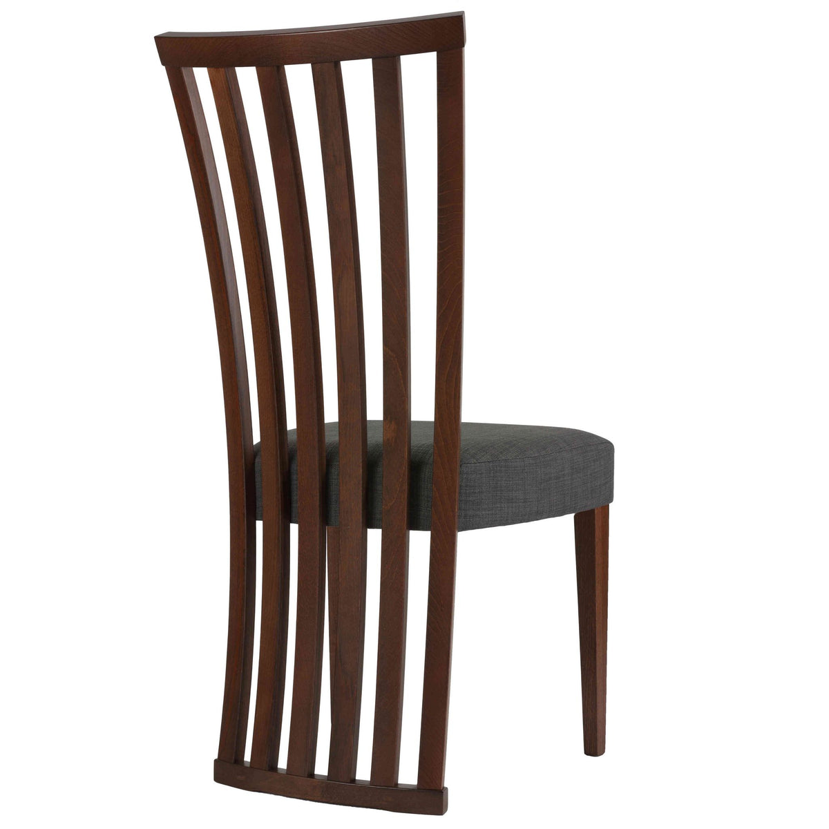 Ingrid Dining Chair in Charcoal Fabric, Walnut Finish (Set of 2)