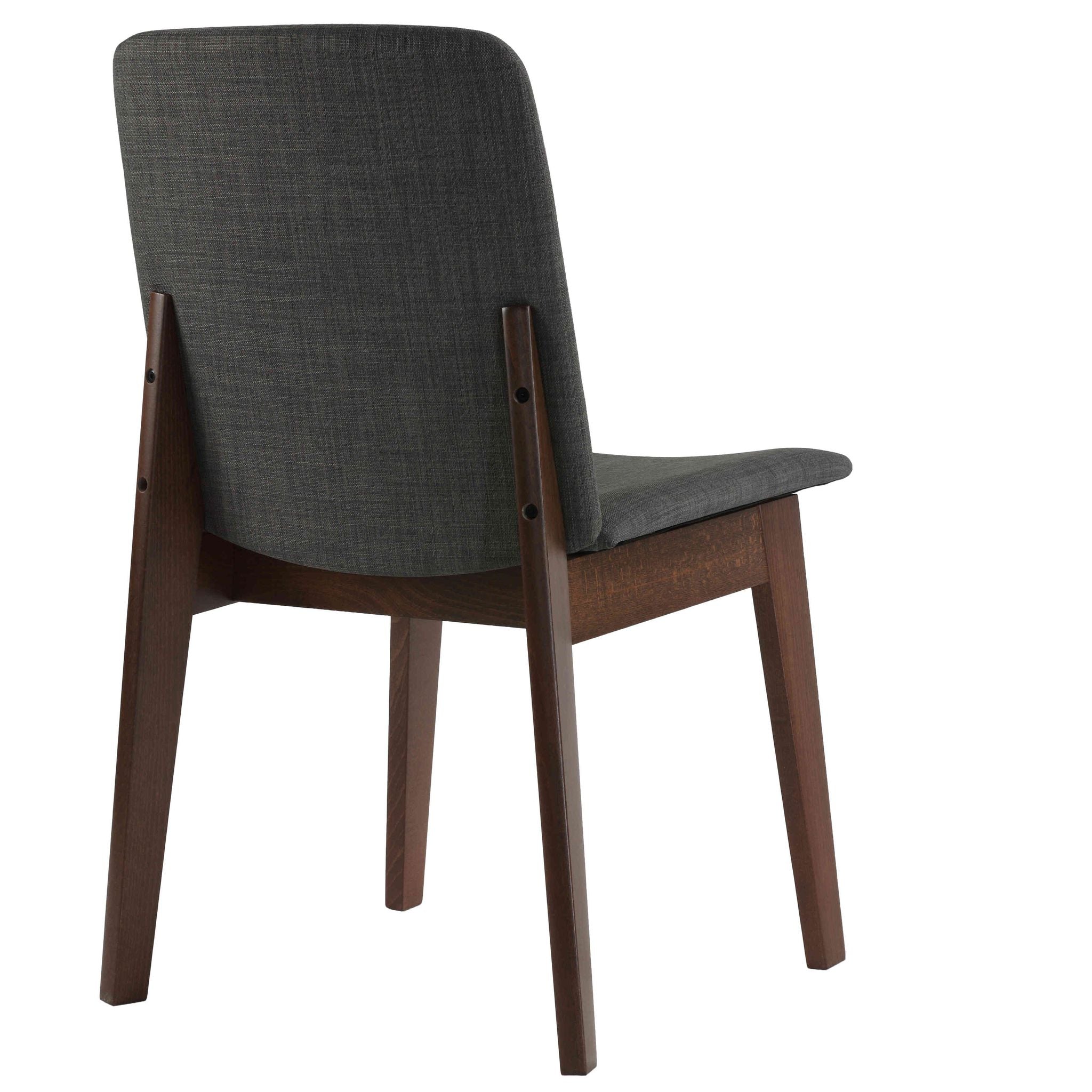 Bjorn Dining Chair in Charcoal Fabric, Walnut Finish (Set of 2)