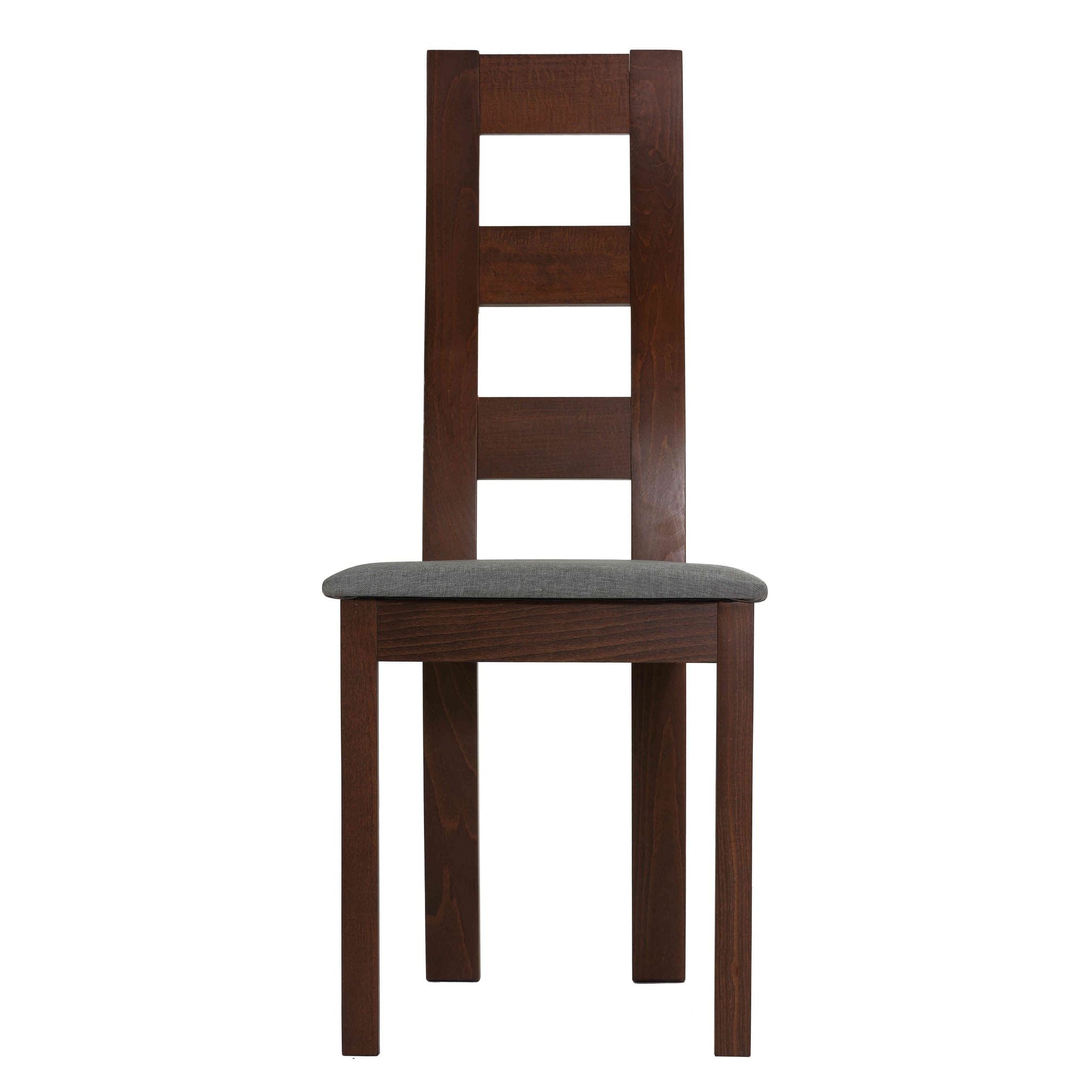 Cuadro Dining Chair in Charcoal Fabric, Walnut Finish (Set of 2)