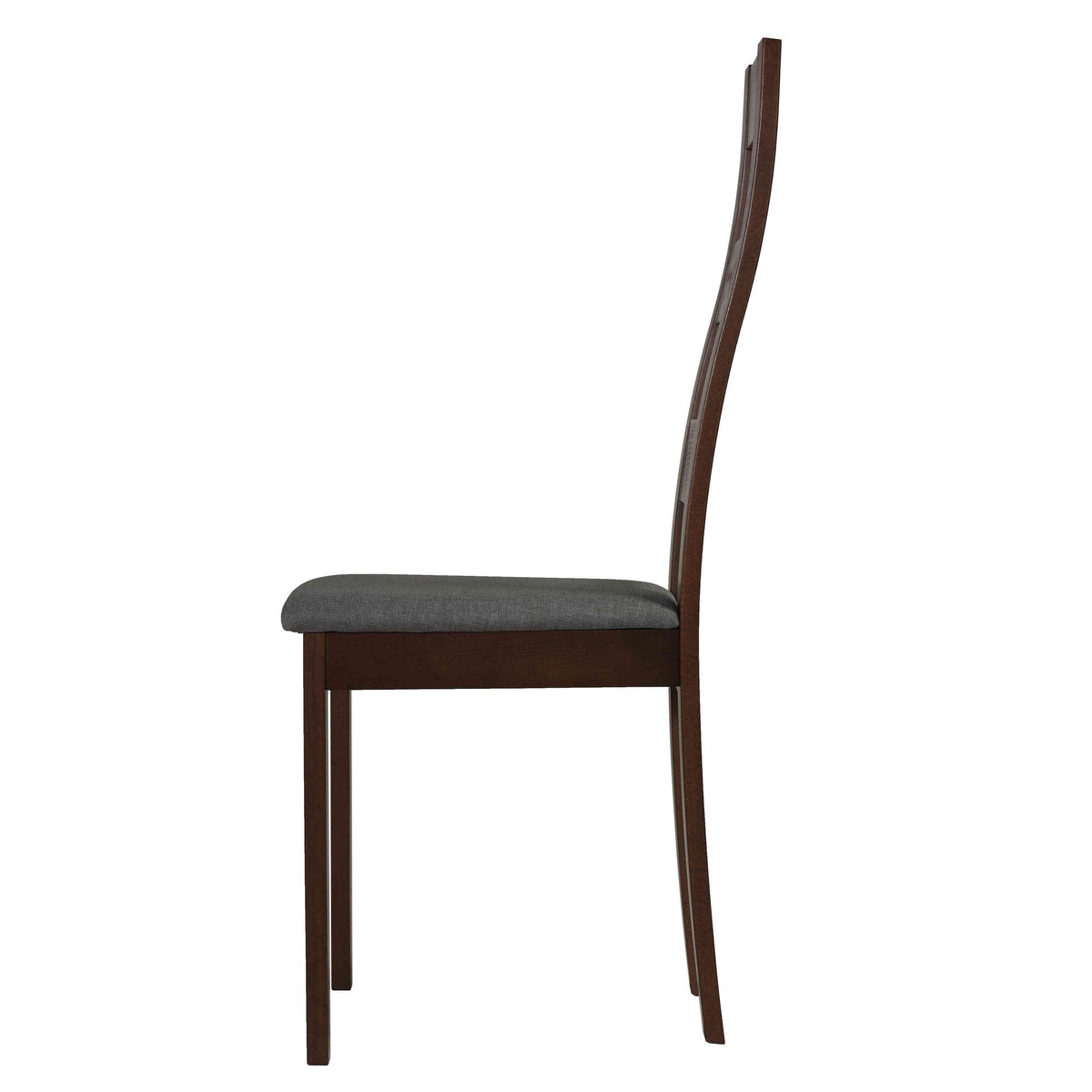 Cuadro Dining Chair in Charcoal Fabric, Walnut Finish (Set of 2)