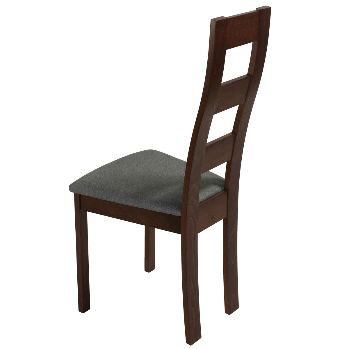 Cuadro Dining Chair in Charcoal Fabric, Walnut Finish (Set of 2)