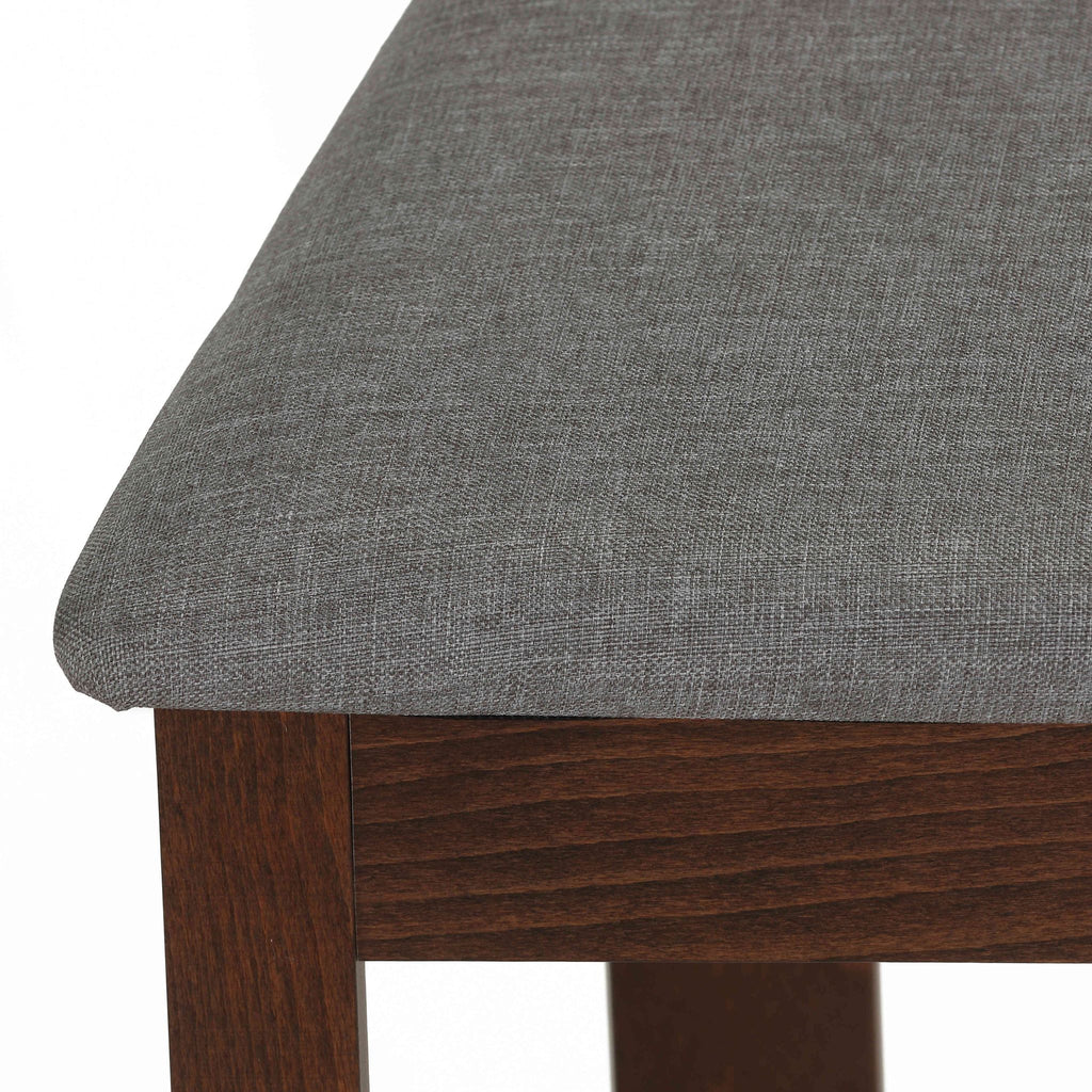 Cuadro Dining Chair in Charcoal Fabric, Walnut Finish (Set of 2)