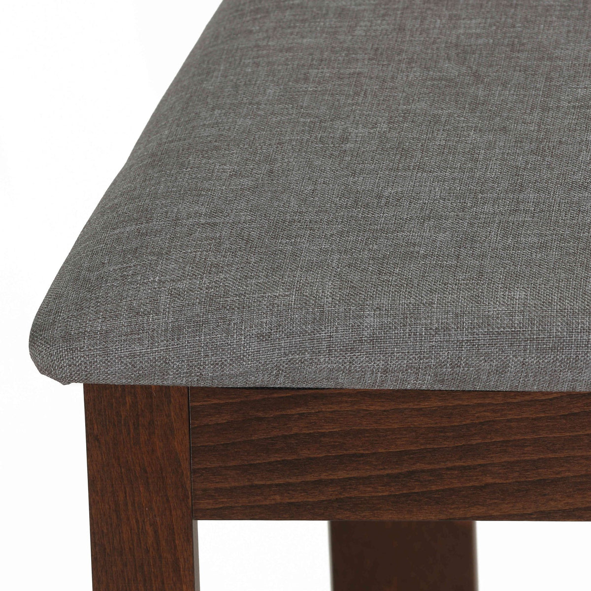 Cuadro Dining Chair in Charcoal Fabric, Walnut Finish (Set of 2)