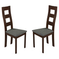 Cuadro Dining Chair in Charcoal Fabric, Walnut Finish (Set of 2)