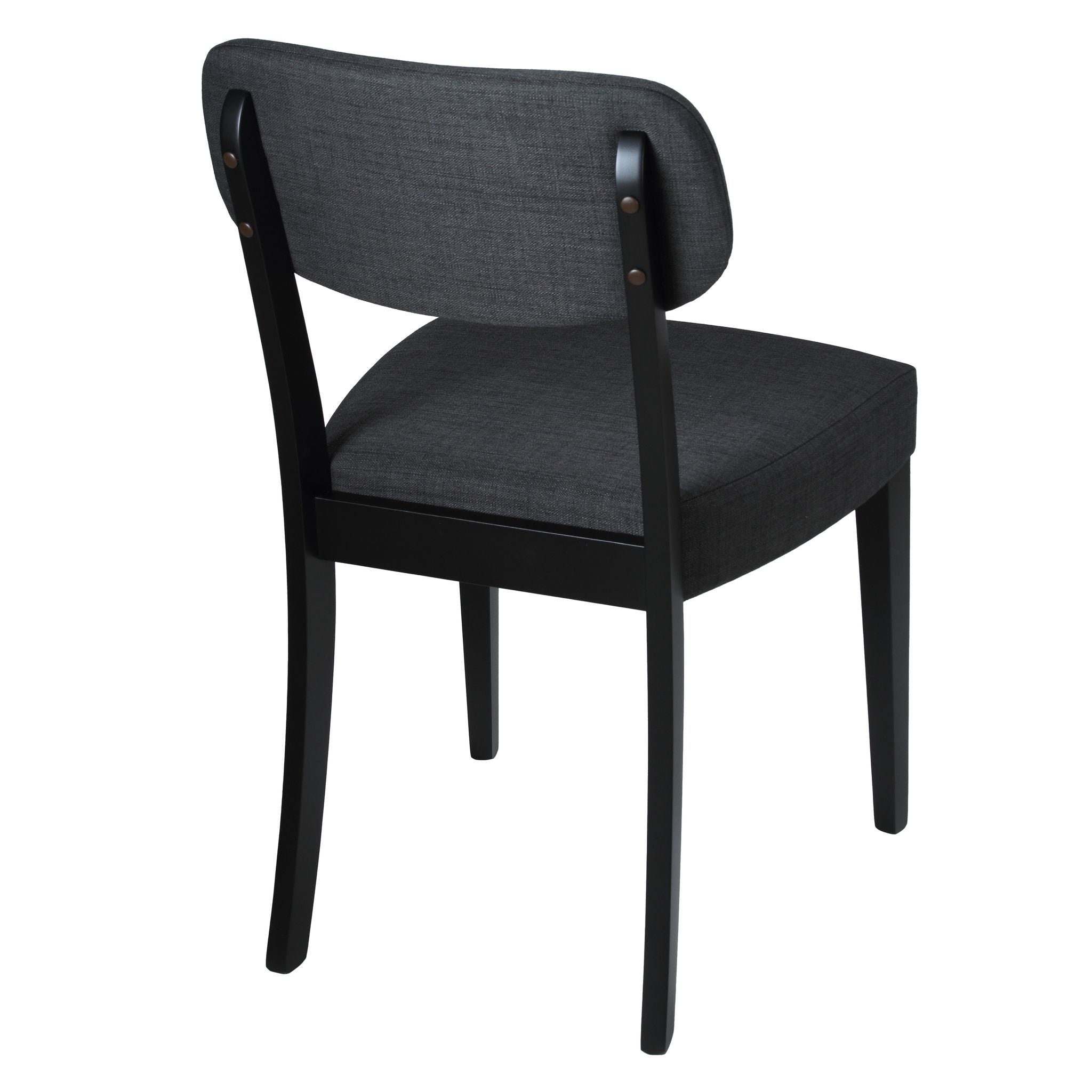 Dao Dining Chair in Black Finish Wood with Charcoal Grey Fabric (Set of 2)