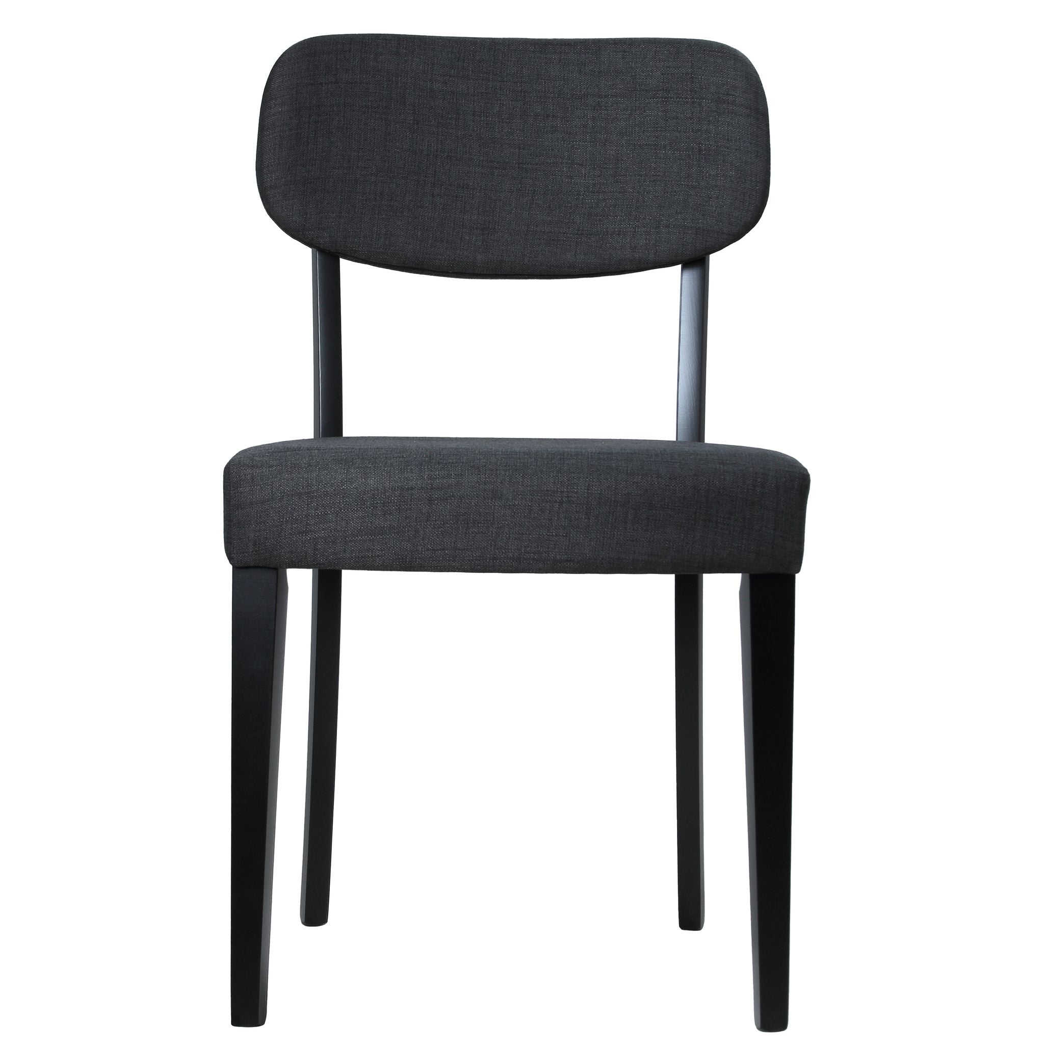 Dao Dining Chair in Black Finish Wood with Charcoal Grey Fabric (Set of 2)
