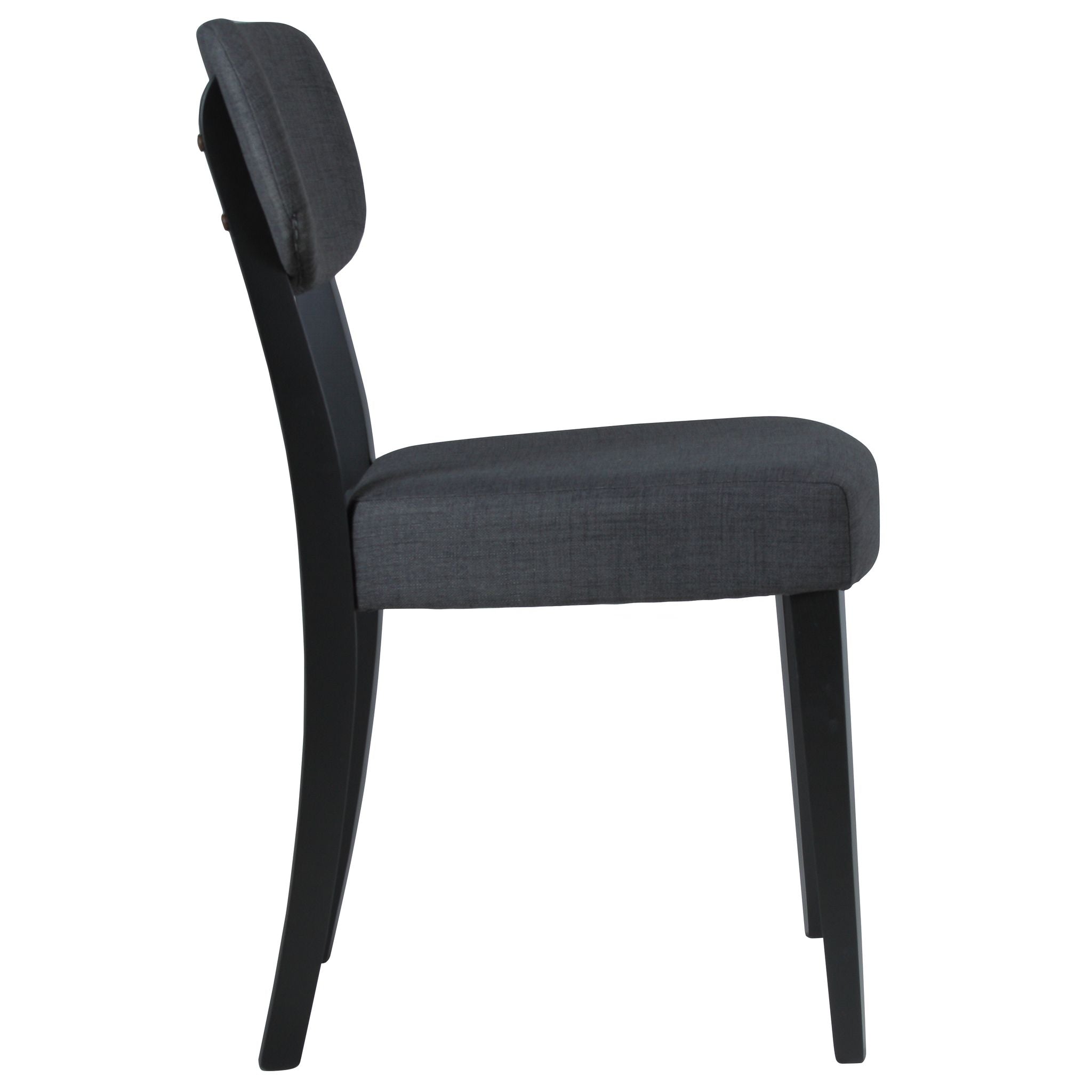 Dao Dining Chair in Black Finish Wood with Charcoal Grey Fabric (Set of 2)