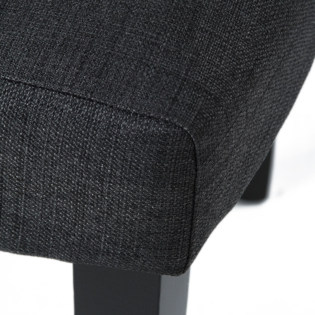 Dao Dining Chair in Black Finish Wood with Charcoal Grey Fabric (Set of 2)