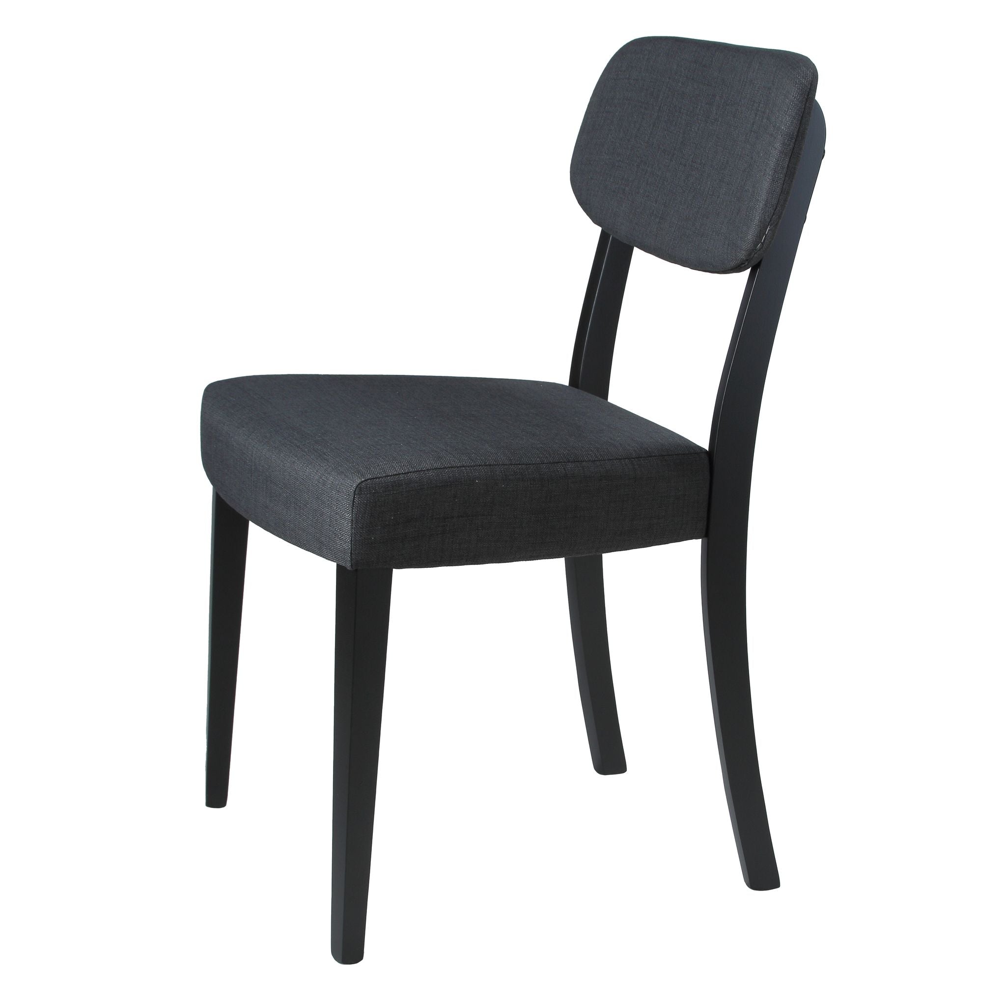 Dao Dining Chair in Black Finish Wood with Charcoal Grey Fabric (Set of 2)