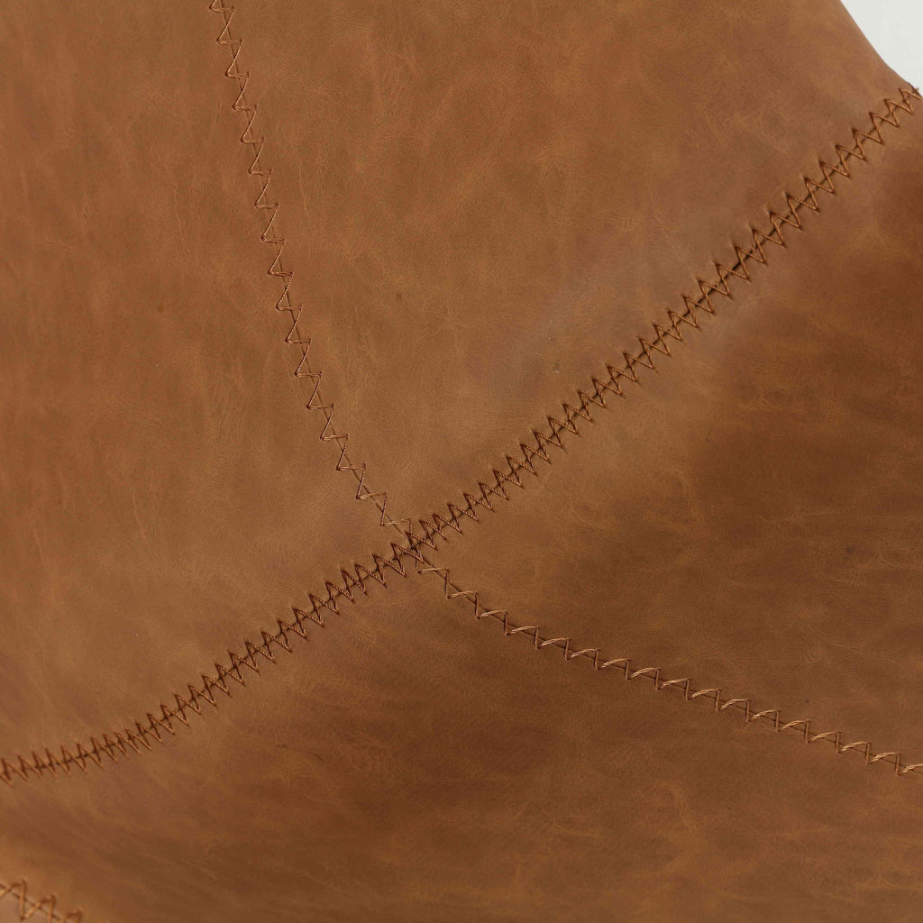 Tangier Dining Chair in Saddle Brown Faux Leather (Set of 2)