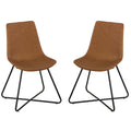 Tangier Dining Chair in Saddle Brown Faux Leather (Set of 2)