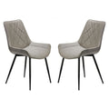 Ellie Dining Chairs in Gray faux Leather, Set of 2