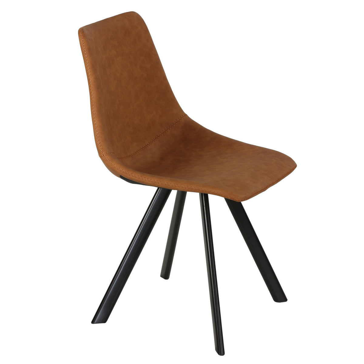 Sahara Dining Chairs in Yellow Faux Leather, Set of 2