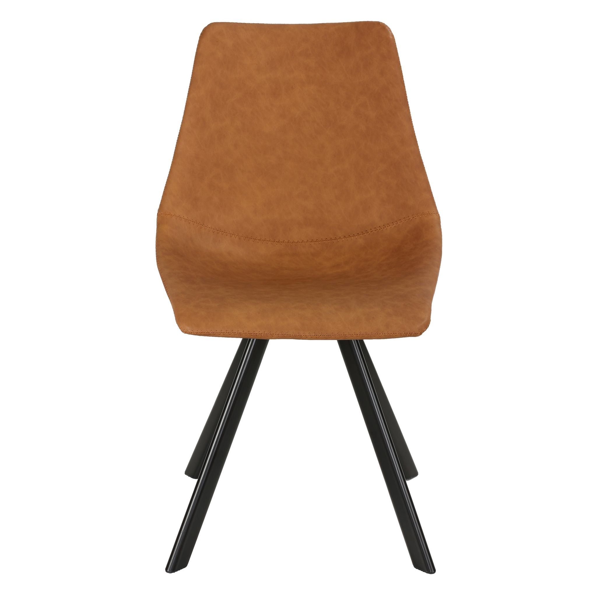 Sahara Dining Chairs in Yellow Faux Leather, Set of 2