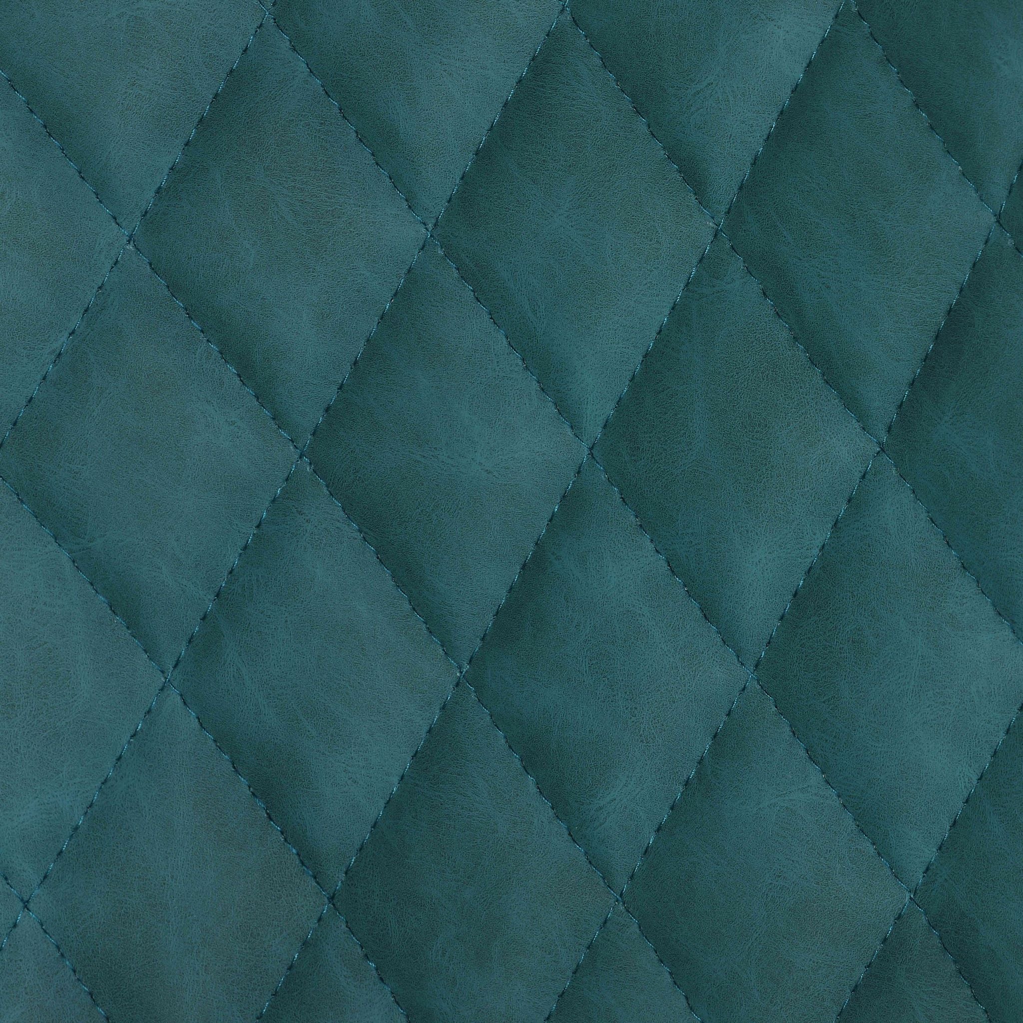 Azov Swivel Dining Chairs in Deep Aqua Faux Leather, Set of 2