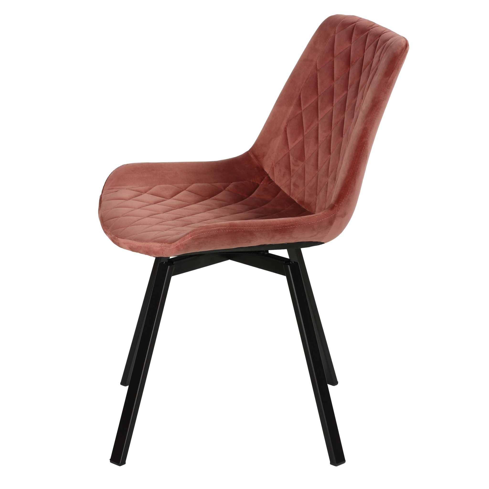 Milani Swivel Dining Chairs in Blush Pink Velvet, Set of 2
