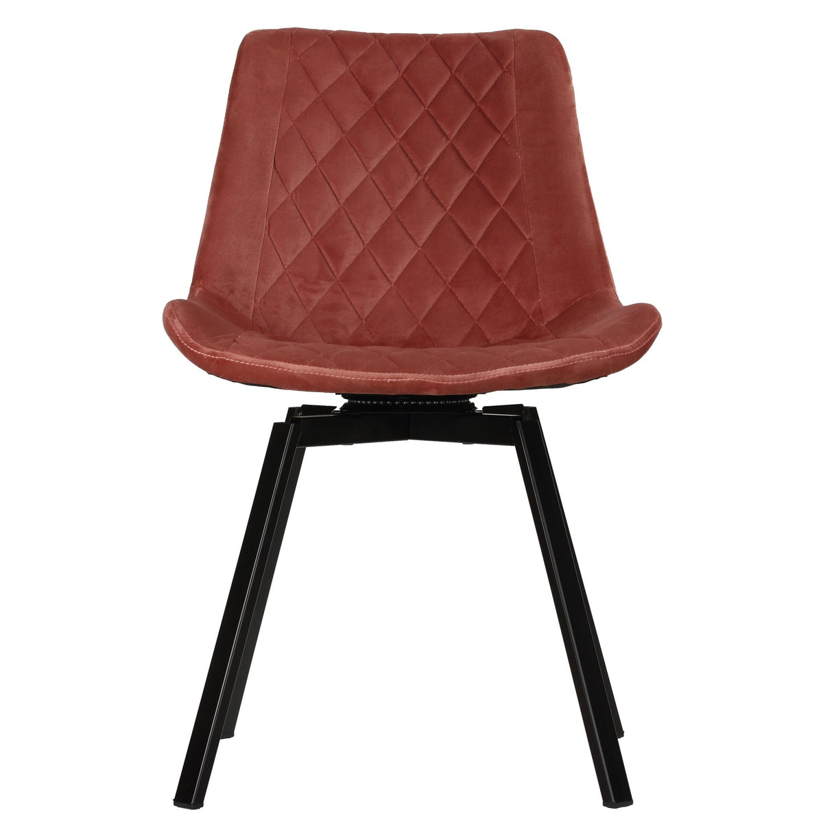 Milani Swivel Dining Chairs in Blush Pink Velvet, Set of 2