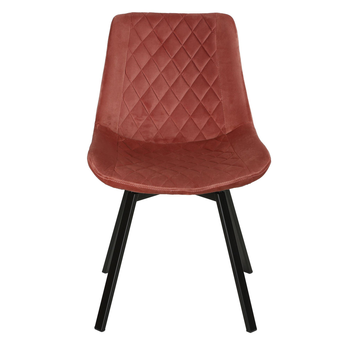 Milani Swivel Dining Chairs in Blush Pink Velvet, Set of 2