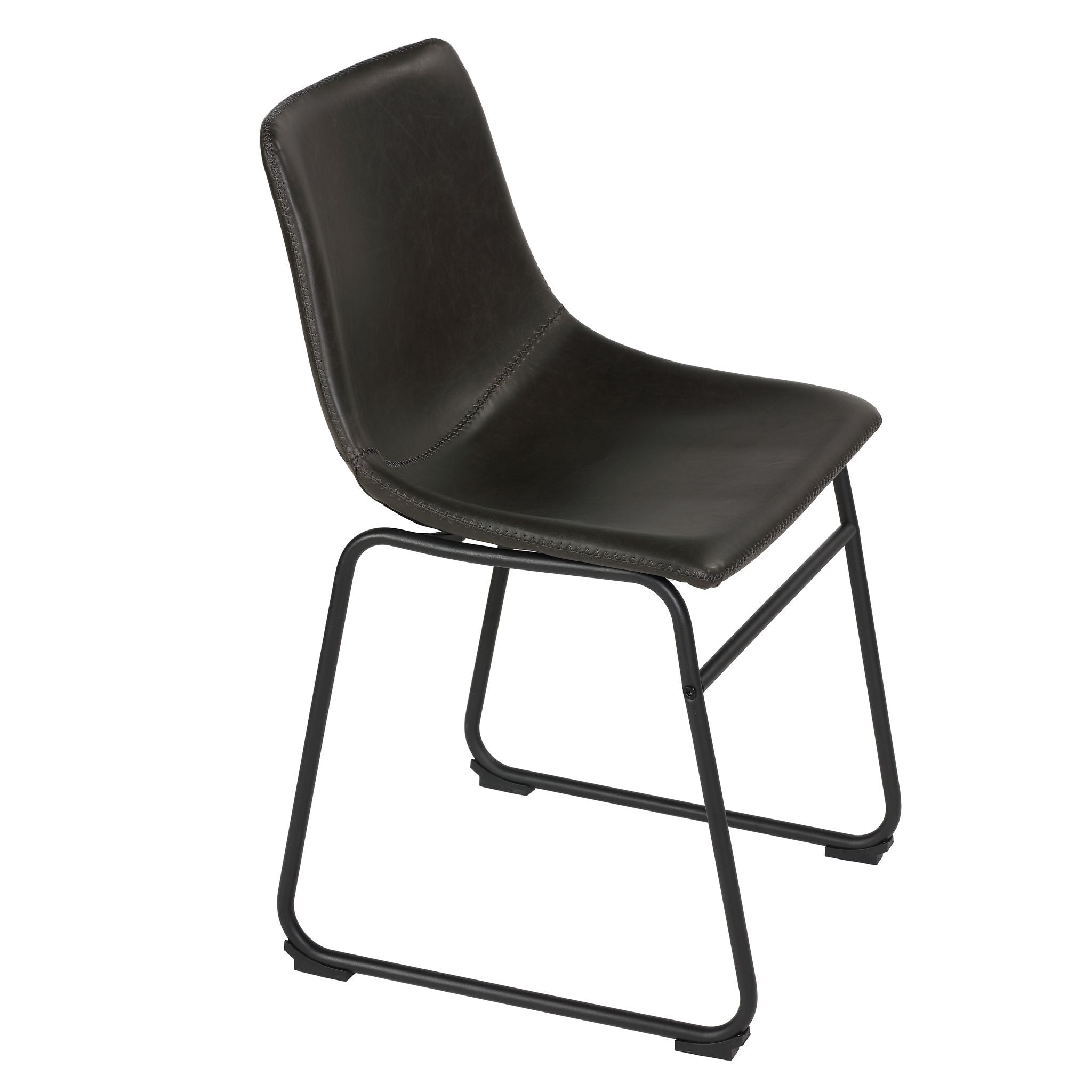 Casablanca Dining Chair in Chalkboard Black Faux Leather (Set of 2)