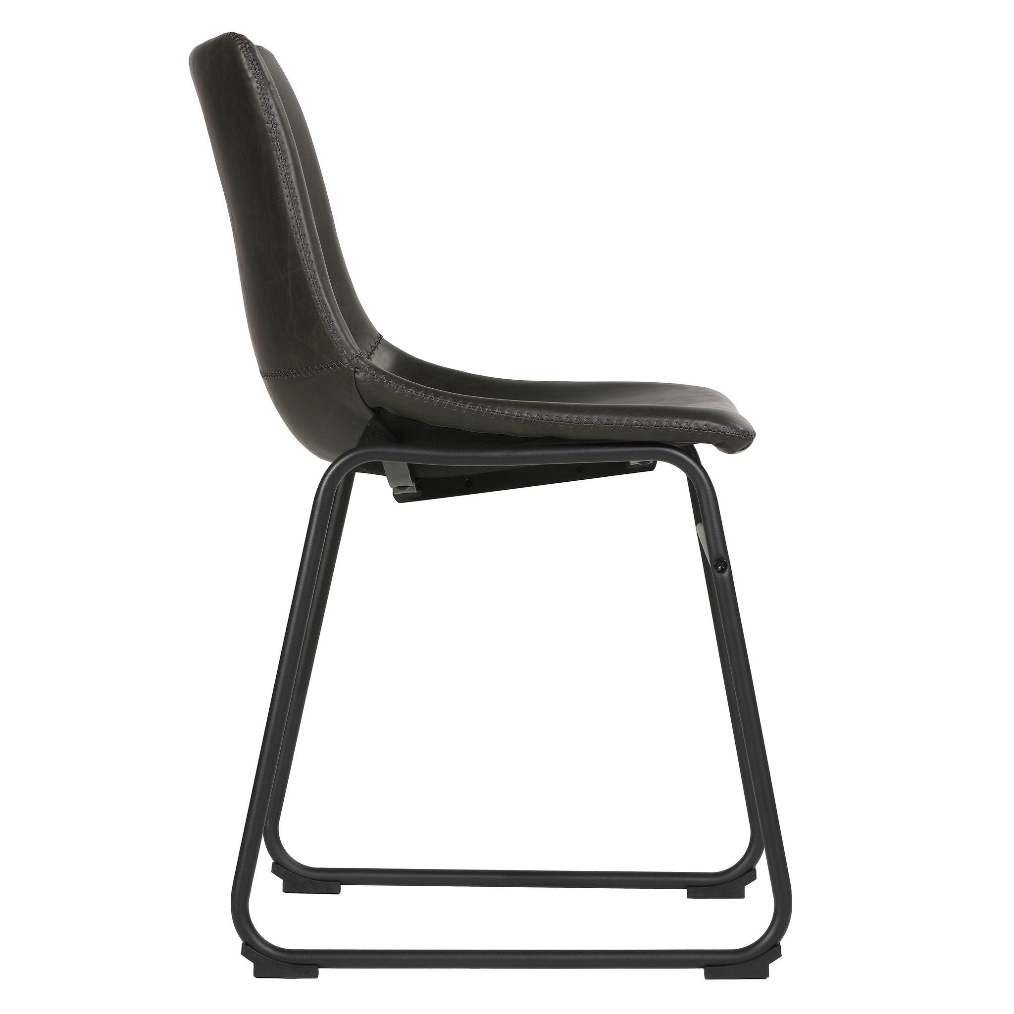 Casablanca Dining Chair in Chalkboard Black Faux Leather (Set of 2)