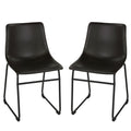 Casablanca Dining Chair in Chalkboard Black Faux Leather (Set of 2)