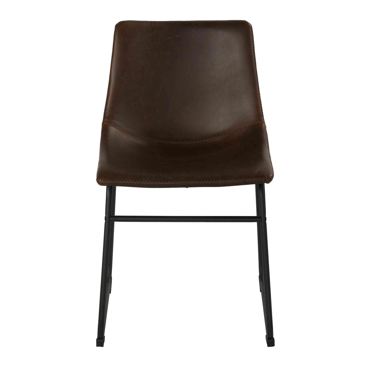 Casablanca Dining Chair in Distressed Coffee Brown Faux Leather (Set of 2)