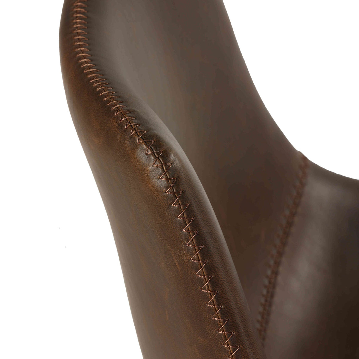 Casablanca Dining Chair in Distressed Coffee Brown Faux Leather (Set of 2)