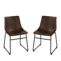 Casablanca Dining Chair in Distressed Coffee Brown Faux Leather (Set of 2)