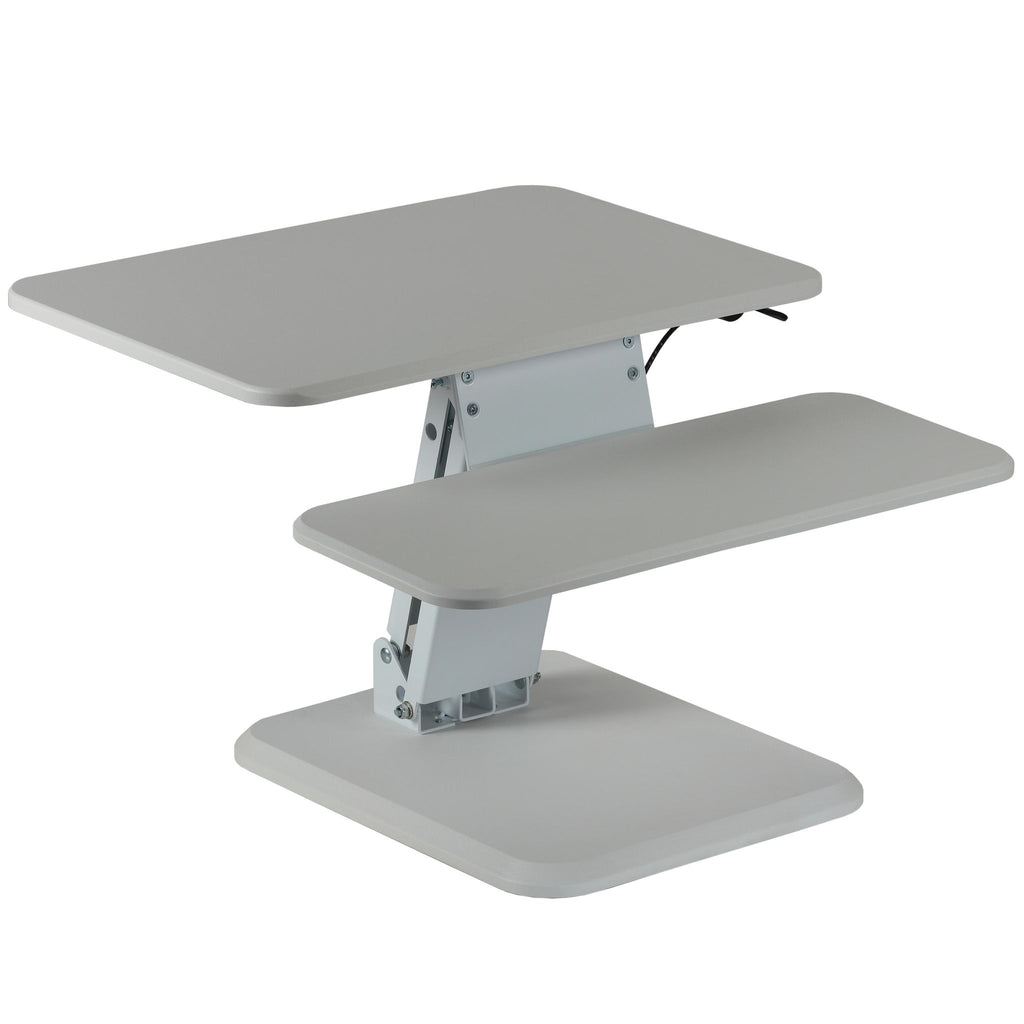 Orbit Sit to Stand Adjustable Desktop Converter Monitor Stand, White