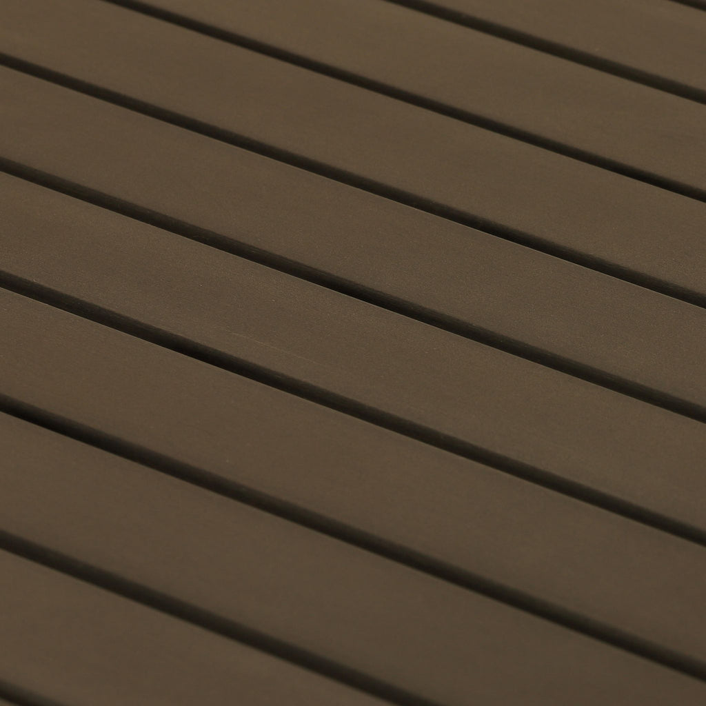 Jaxon Aluminum Outdoor Table in Poly Resin, Silver/Slate Grey 31x31